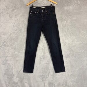 Levi's Wedgie Straight Jeans Dark Wash High Rise Button Fly Denim Size 26